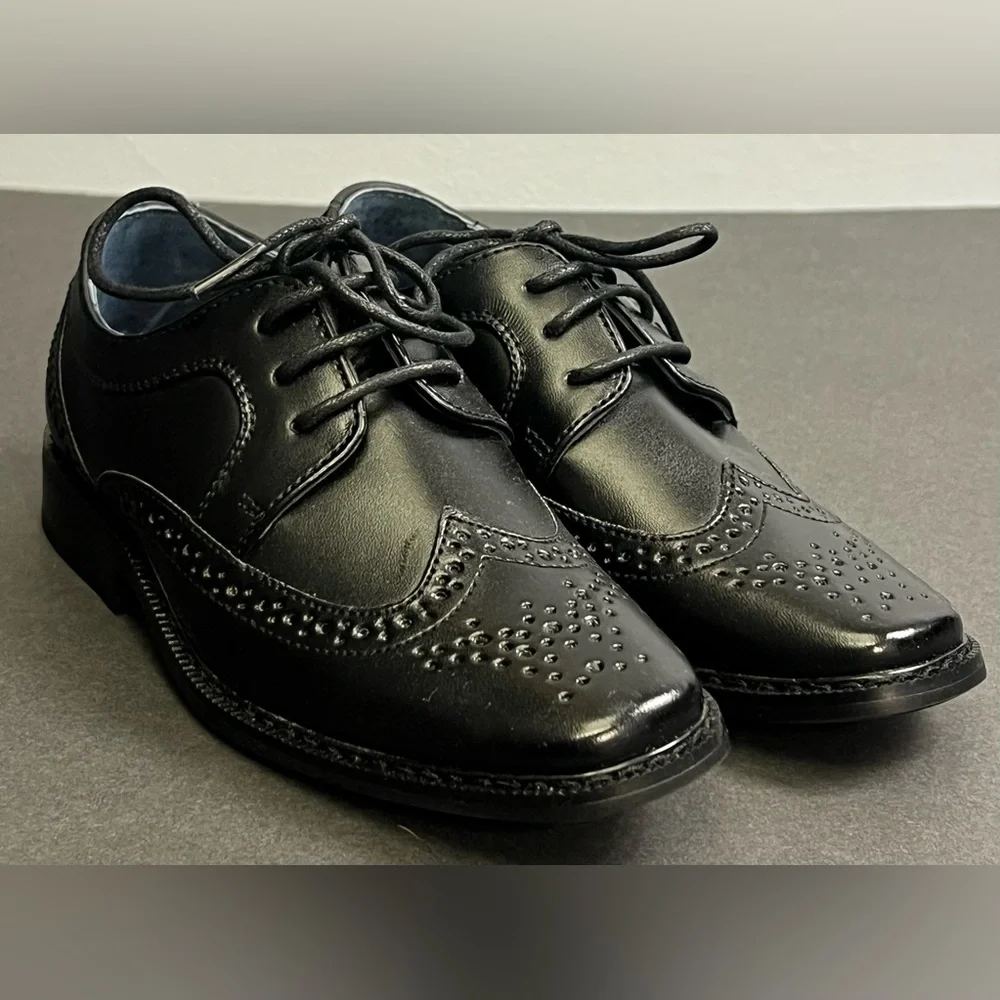 Joesph Allen- Youth Black, Lace Dress Shoes-‎ Size: 10, Pre-Owned